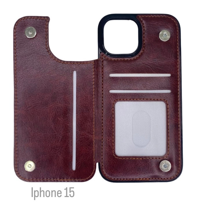 Four Sixes Leather Bookstyle Wallet iPhone Case-Multiple Model Options