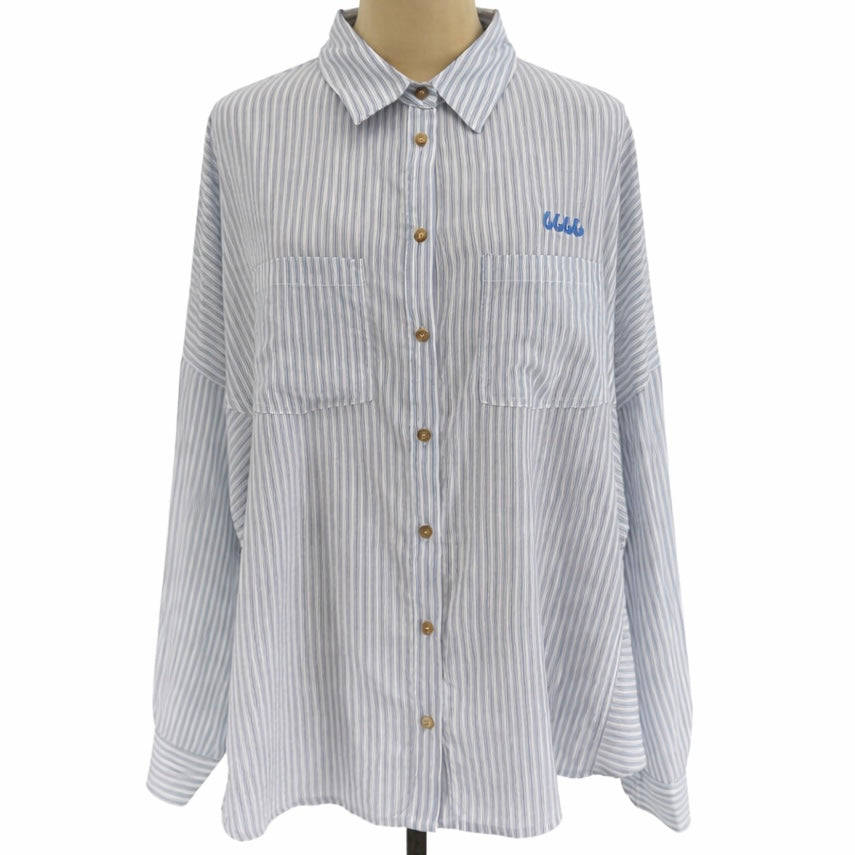 Oversized Stripe Button-Up Shirt