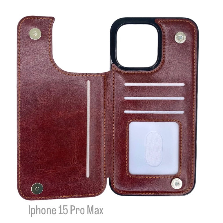 Four Sixes Leather Bookstyle Wallet iPhone Case-Multiple Model Options