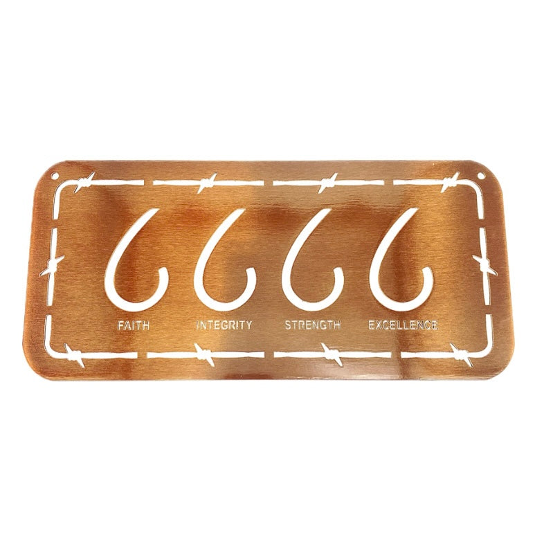 Four Sixes JDH Cowboy Code Sign- Copper