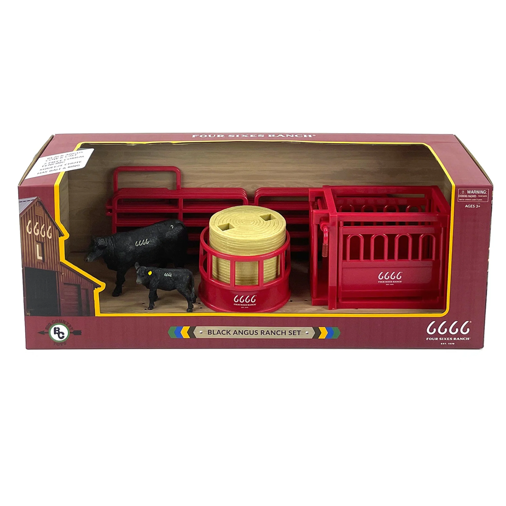 Four Sixes Black Angus Ranch Set in the Box