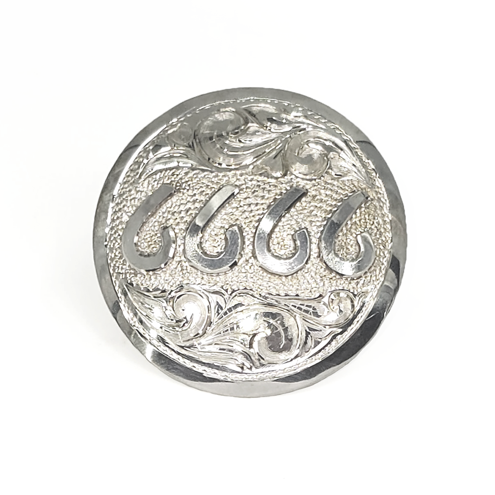 Baru's Silver 1.5" Round Scarf Slide w/ Silver Brand