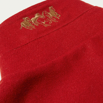 Schaefer Women's Wool Big Country Rancher up close of Collar Embroidery- Red
