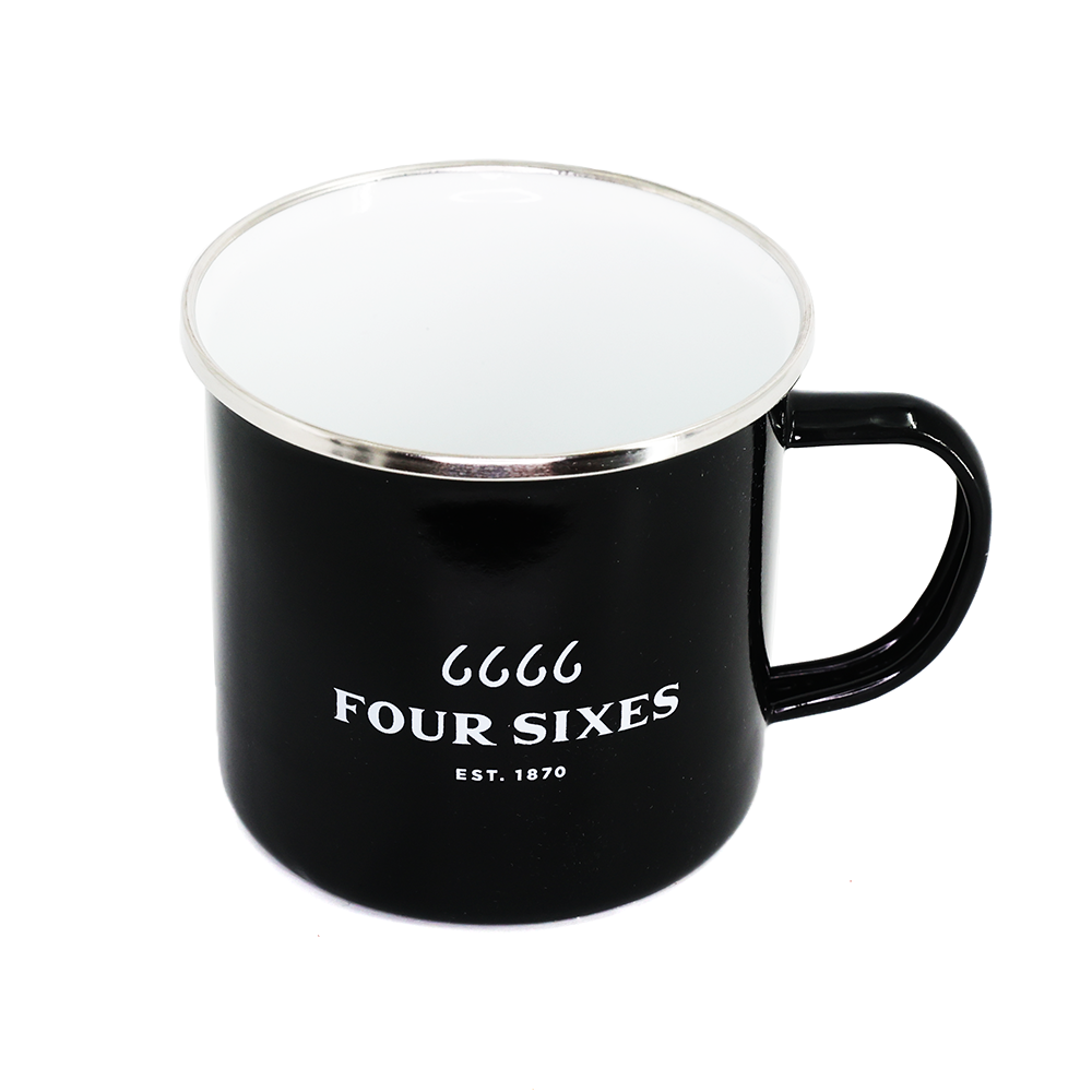 Four Sixes Enamel Mug-Black