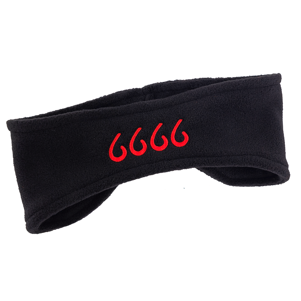 Four Sixes Black Fleece Headband