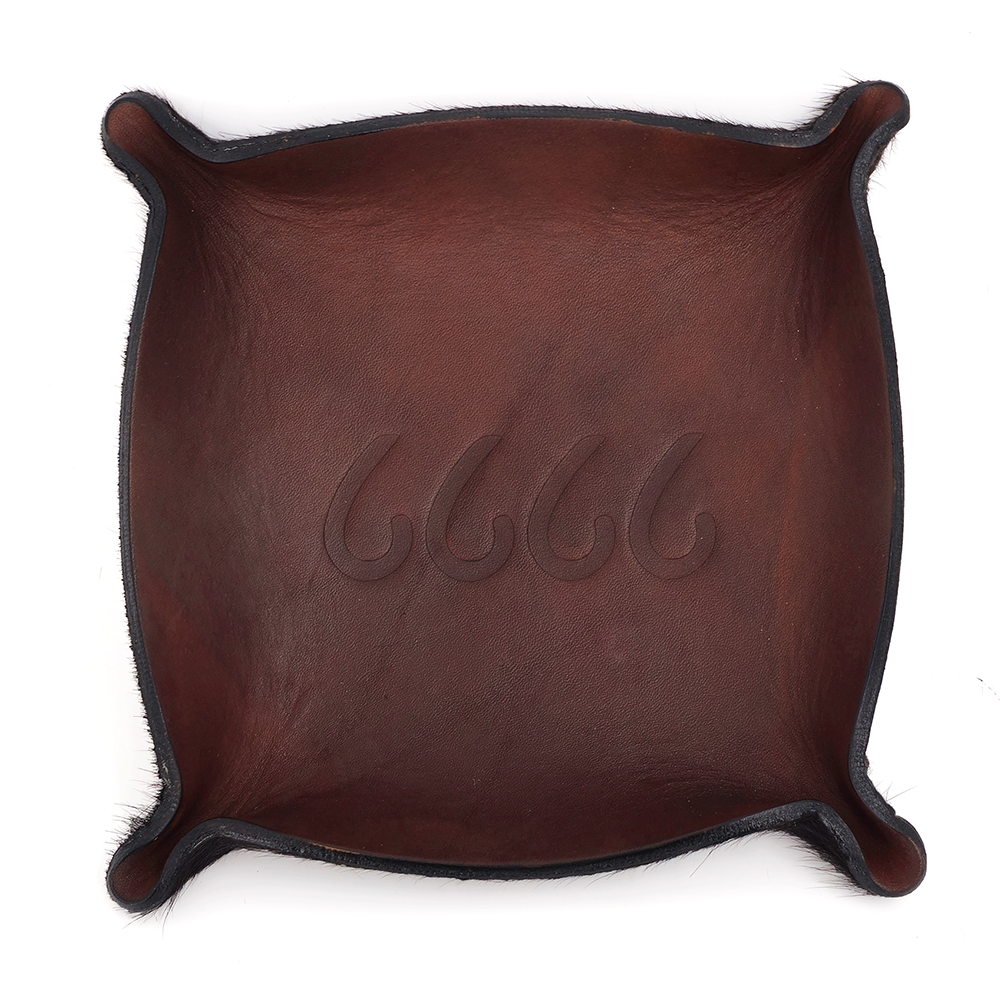 Small Leather Catch-All With Cowhide Bottom
