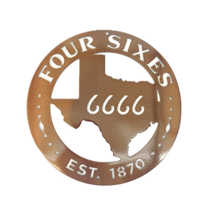 Four Sixes JDH 10" Round Wall Badge- Copper
