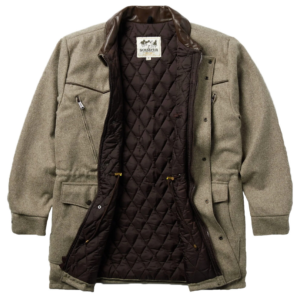 Schaefer Cattle King Wool Coat Taupe Inside Lining
