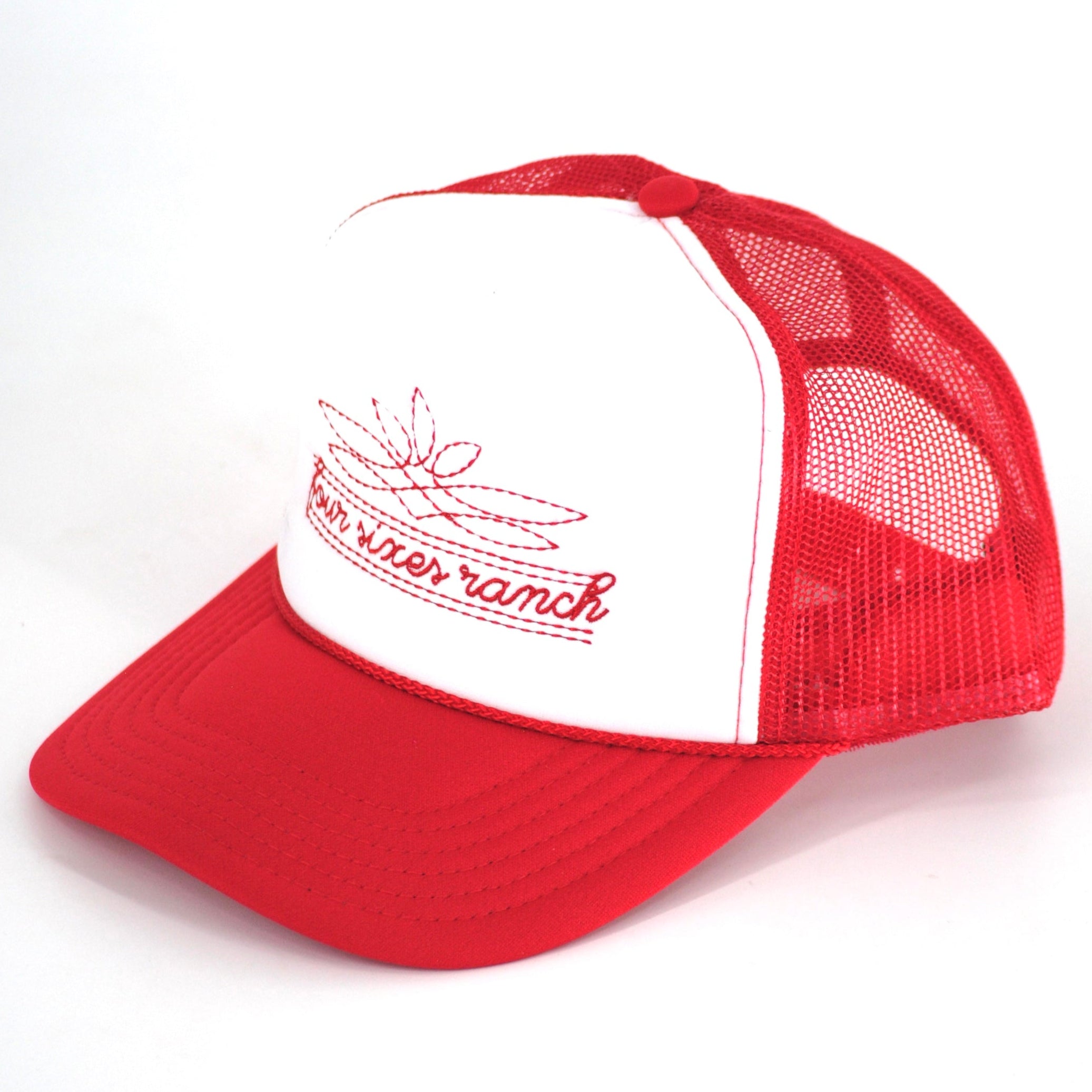 Four Sixes Boot Stitch Trucker -Red / White