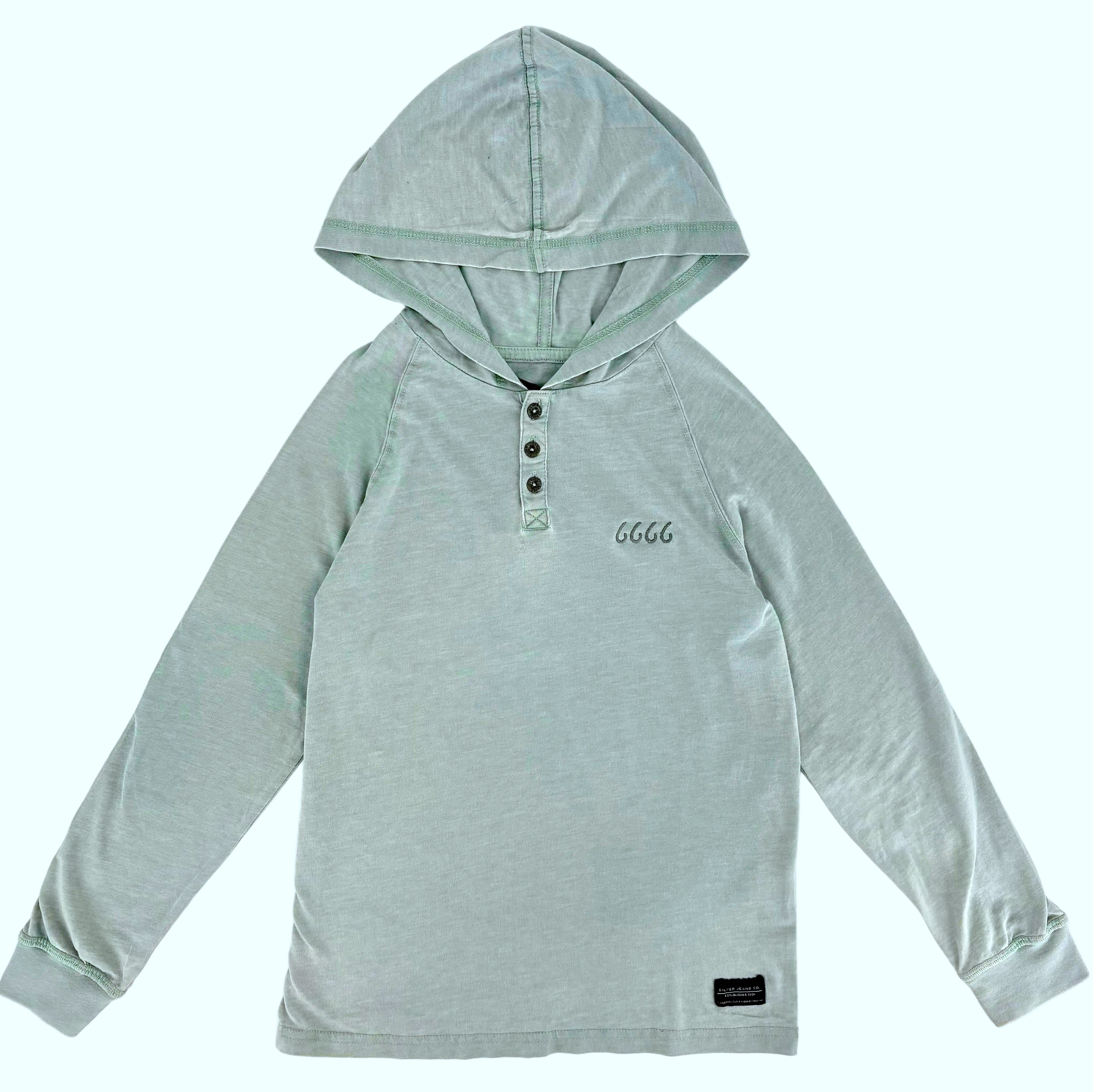 Four Sixes Youth Lightweight Henley Hoodie