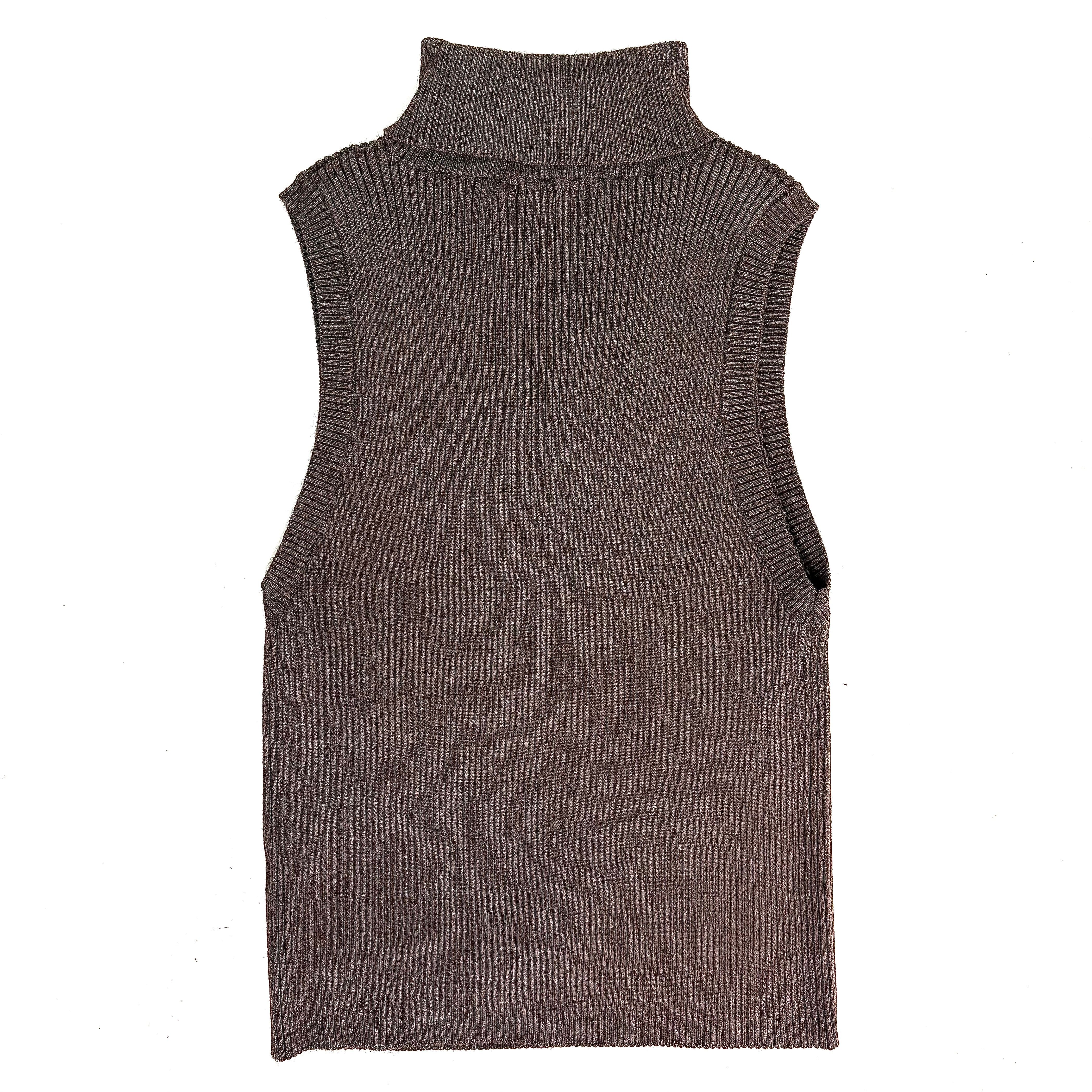 Sleeveless Knit Turtleneck Top - Women