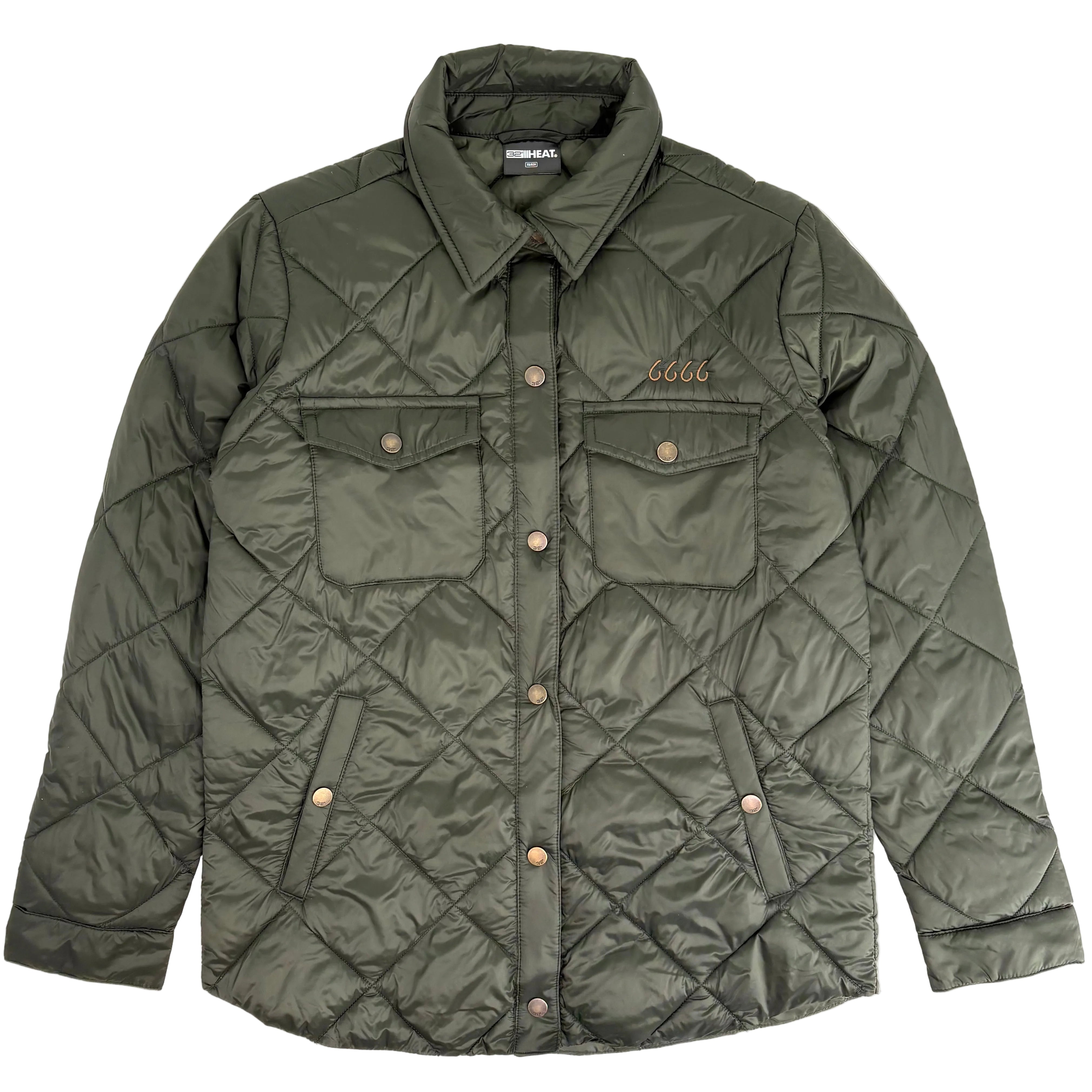 Ladies Lightweight Quilted Shirt Jacket - Ivy