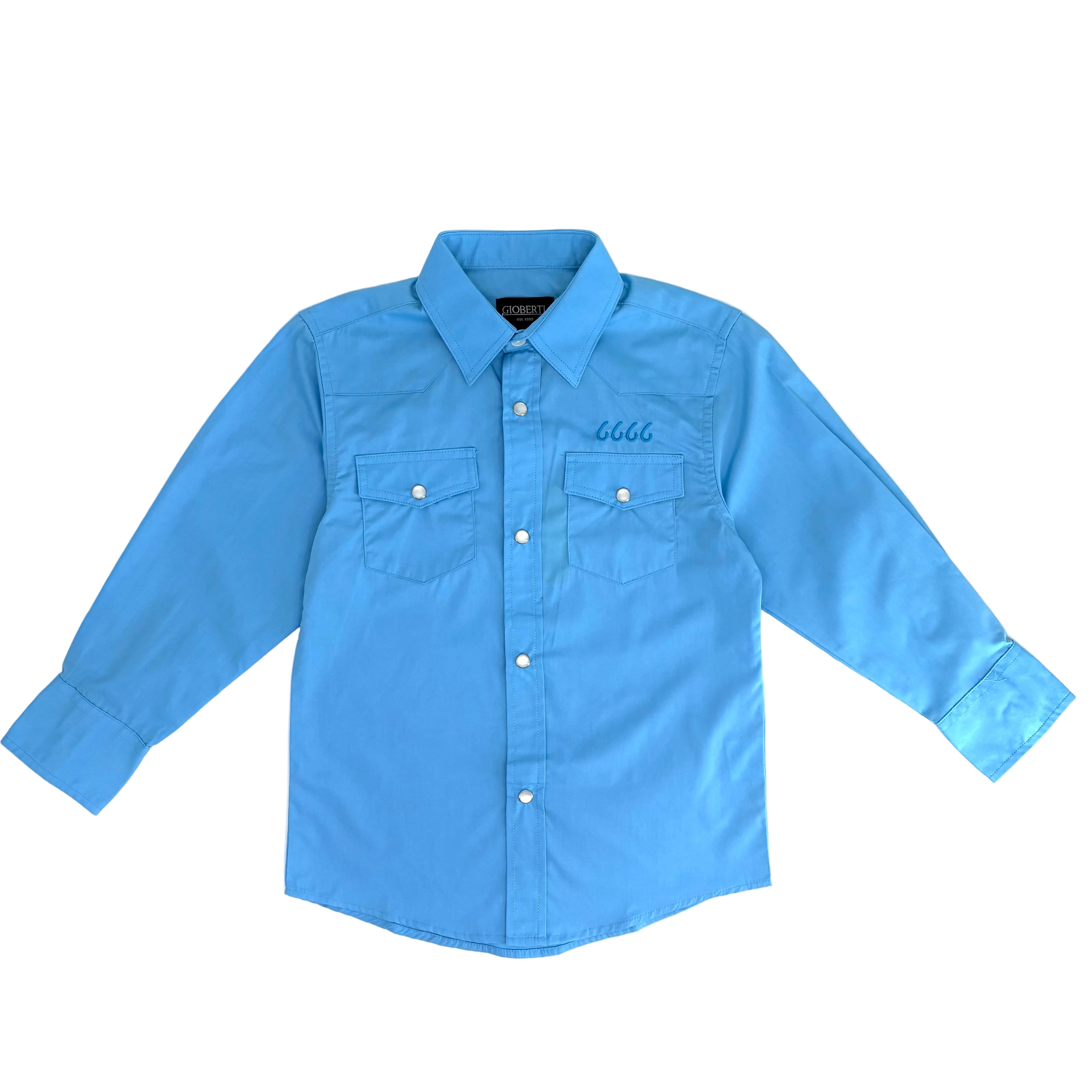 Children's Short Sleeve Pearl Snap - Light Blue – Shop 6666 Ranch