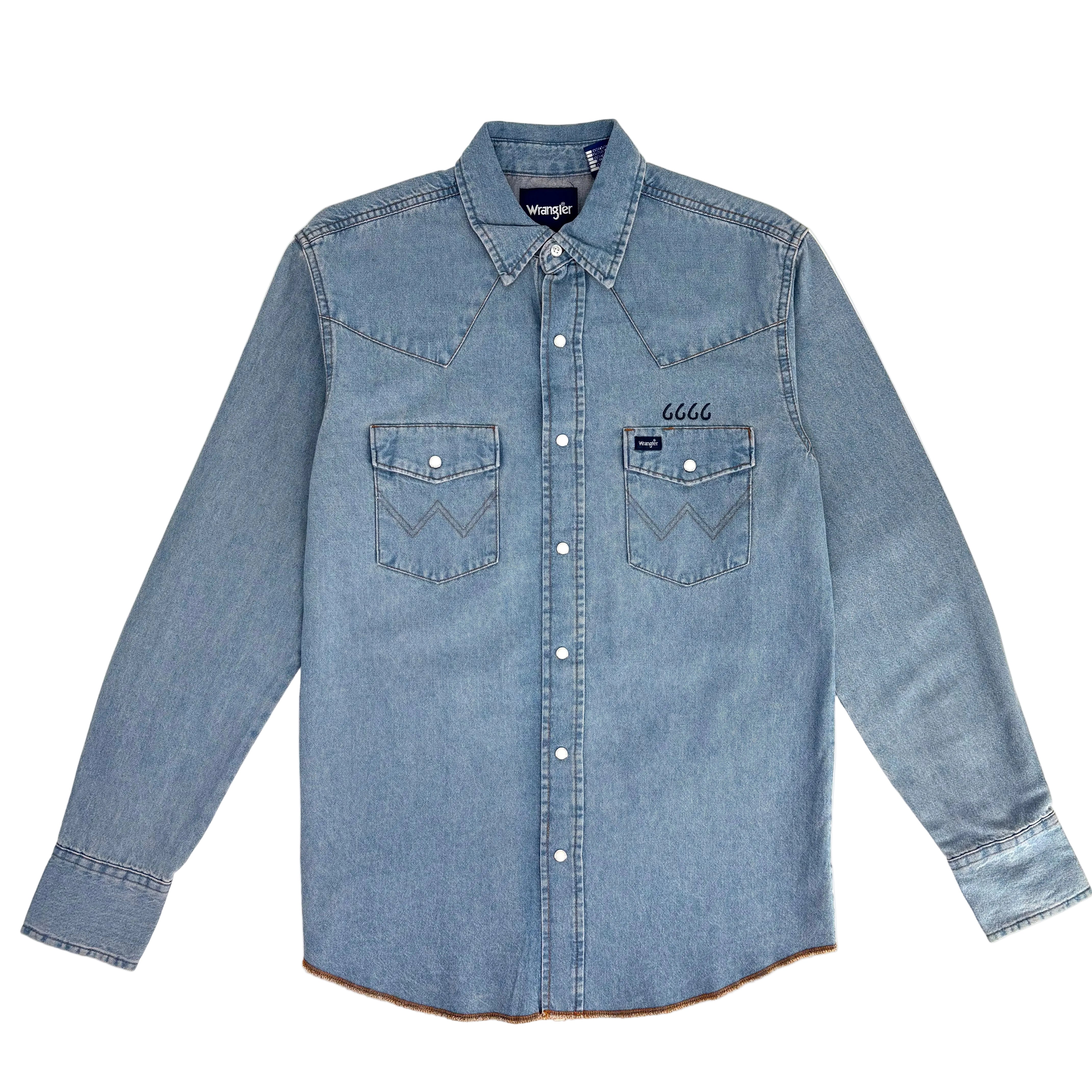 Wrangler Men's Long Sleeve Denim Snap Shirt