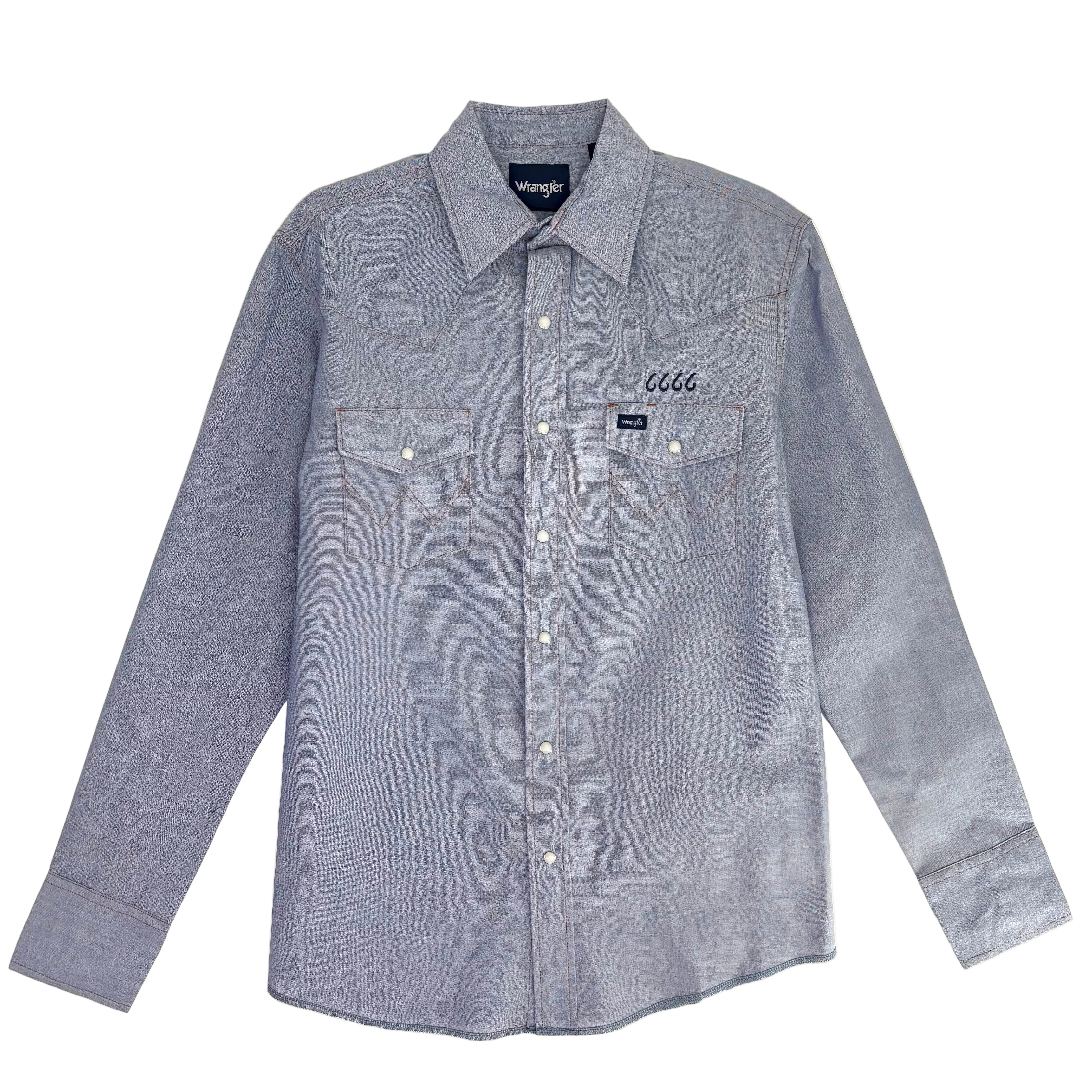 Wrangler Men's Long Sleeve Chambray Snap Shirt