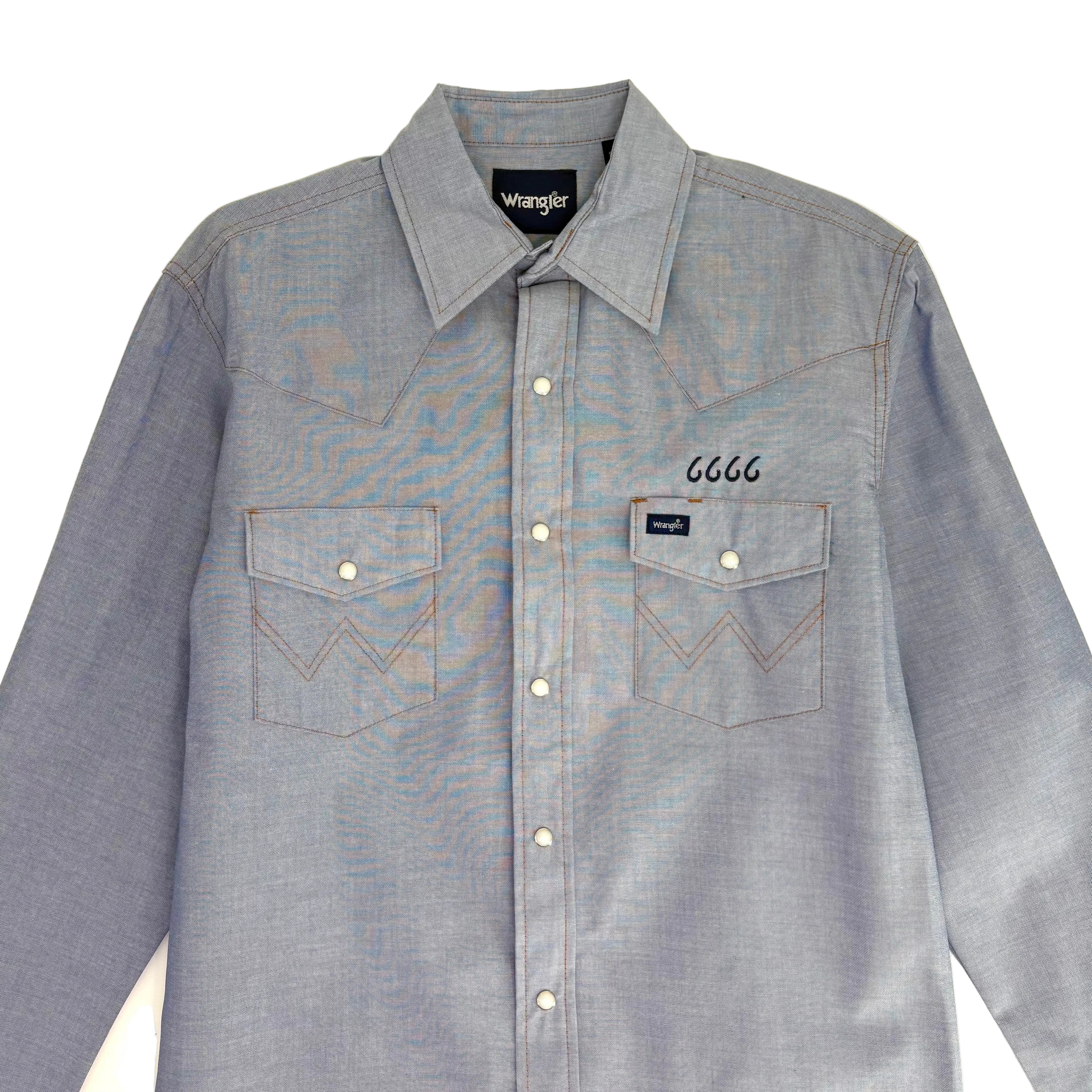 Wrangler Men's Long Sleeve Chambray Snap Shirt