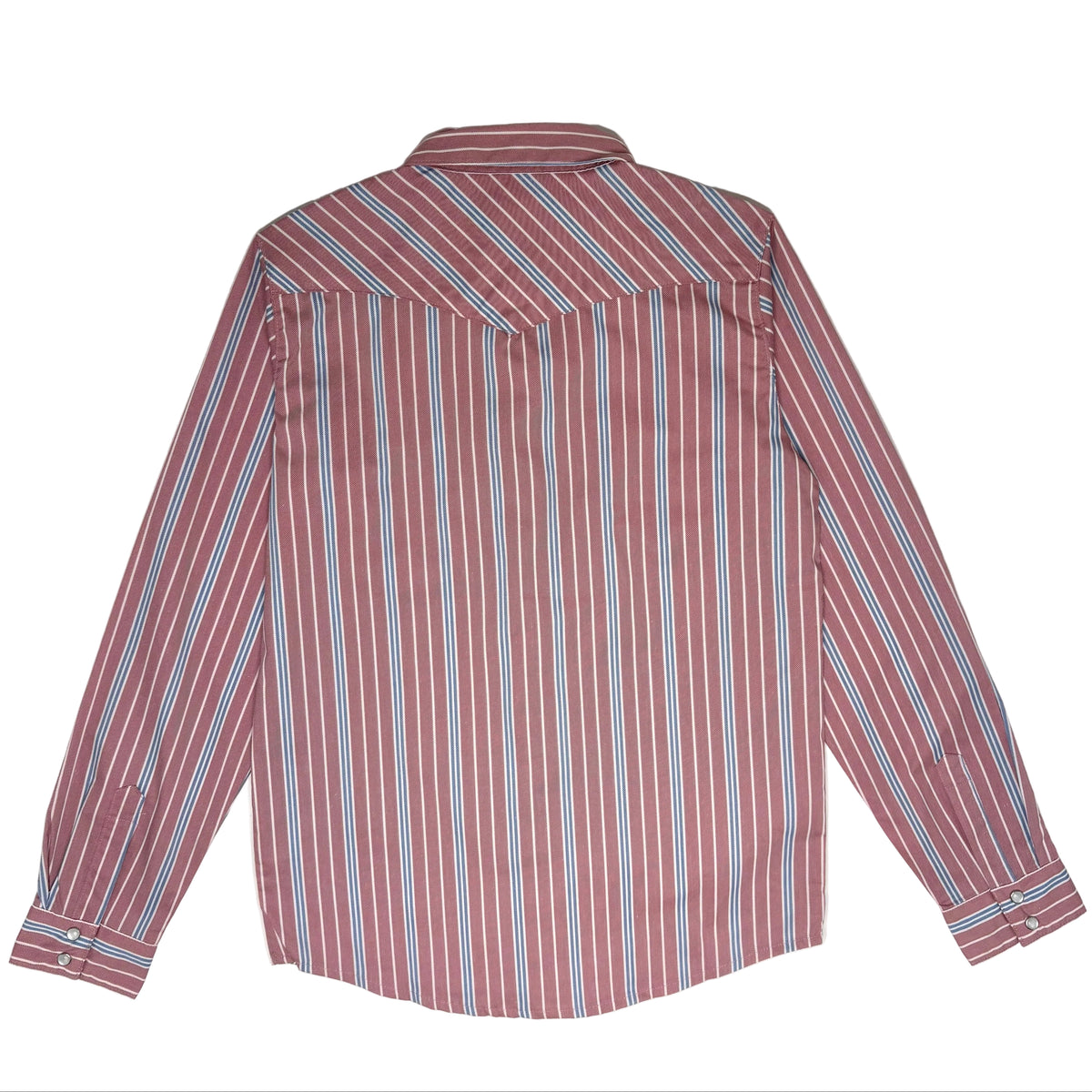 Children's Vintage Blue and Red Stripe LS Pearl Snap Shirt