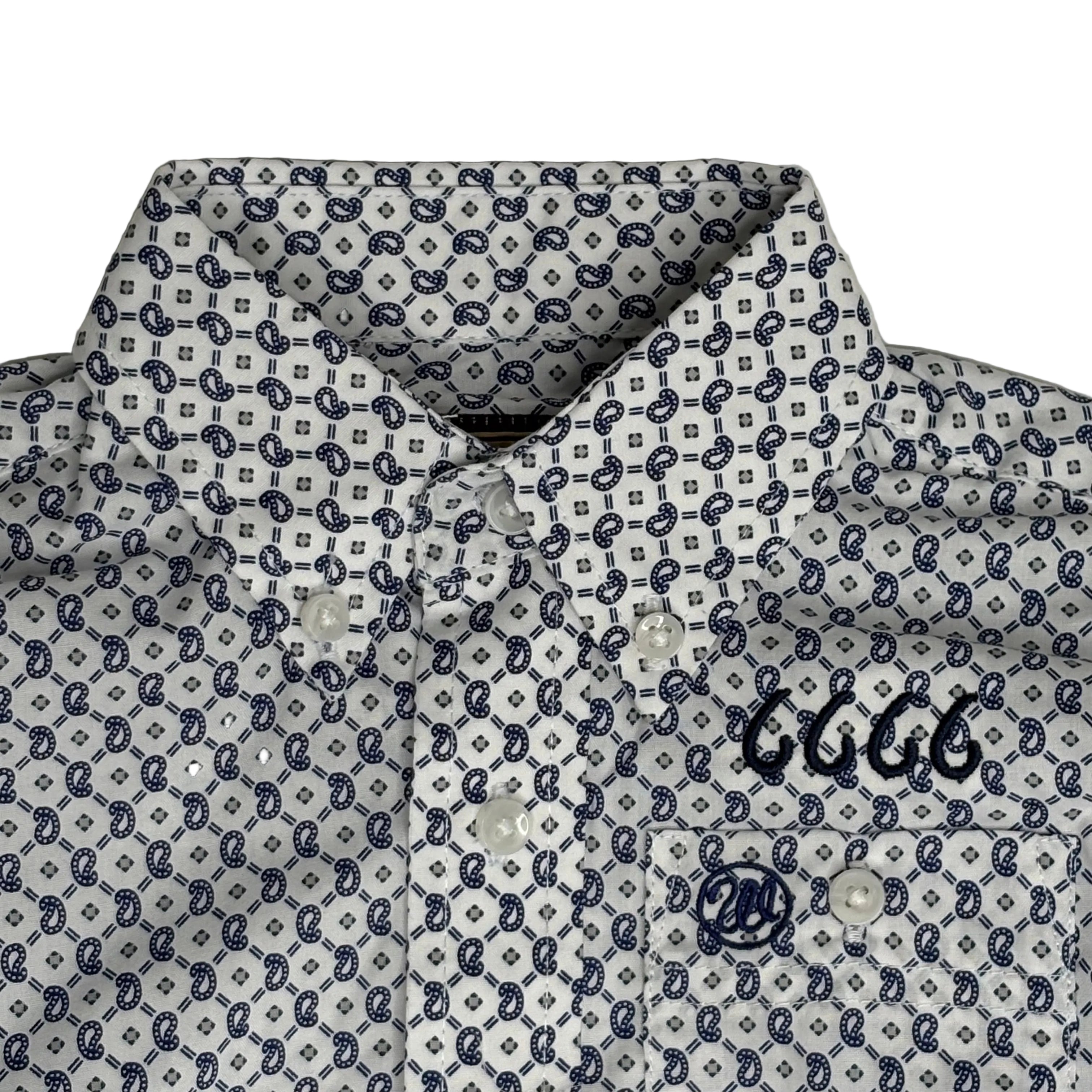 Youth Wrangler LS Shirt - Navy/White