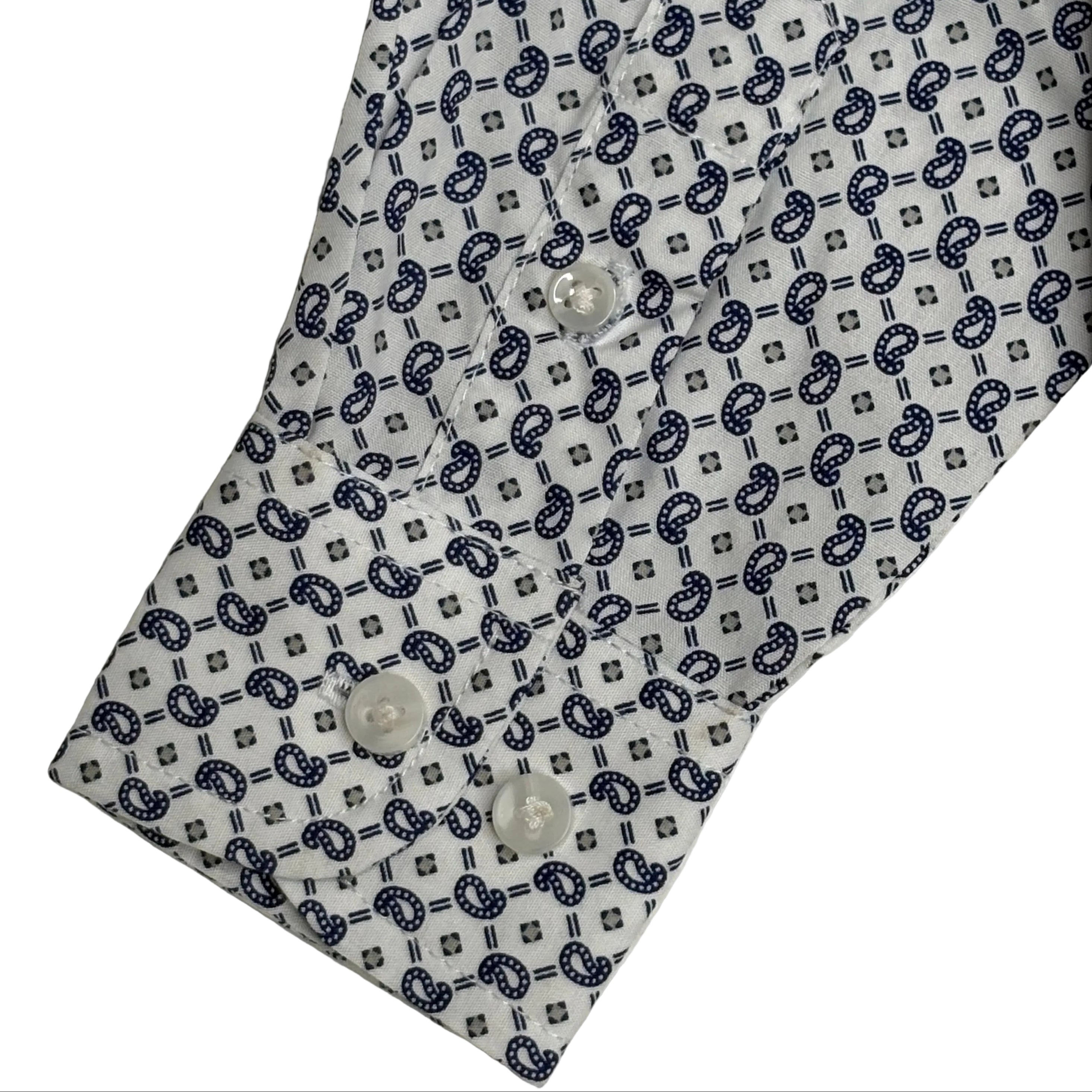 Youth Wrangler LS Shirt - Navy/White