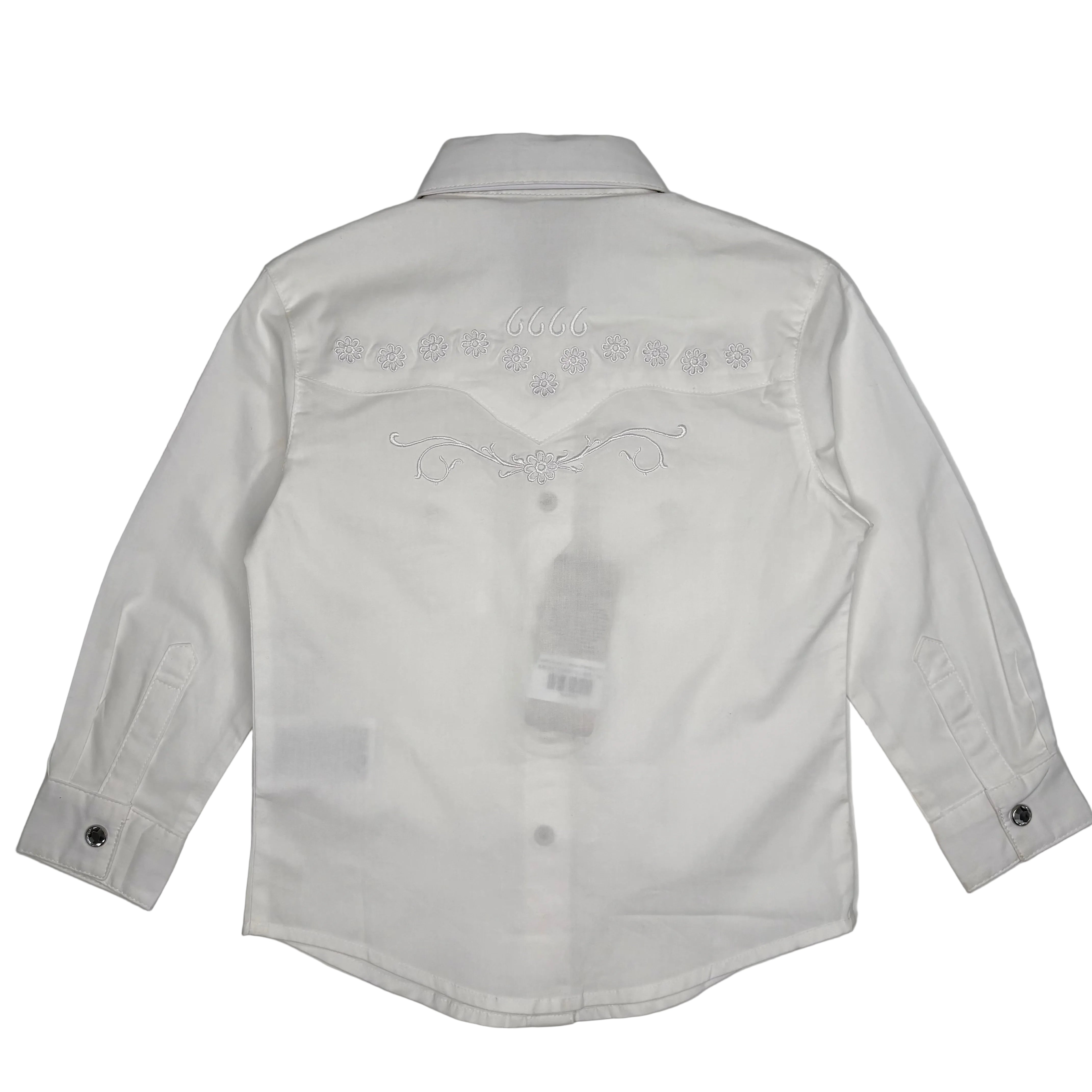 Girls Wrangler White LS Western Top