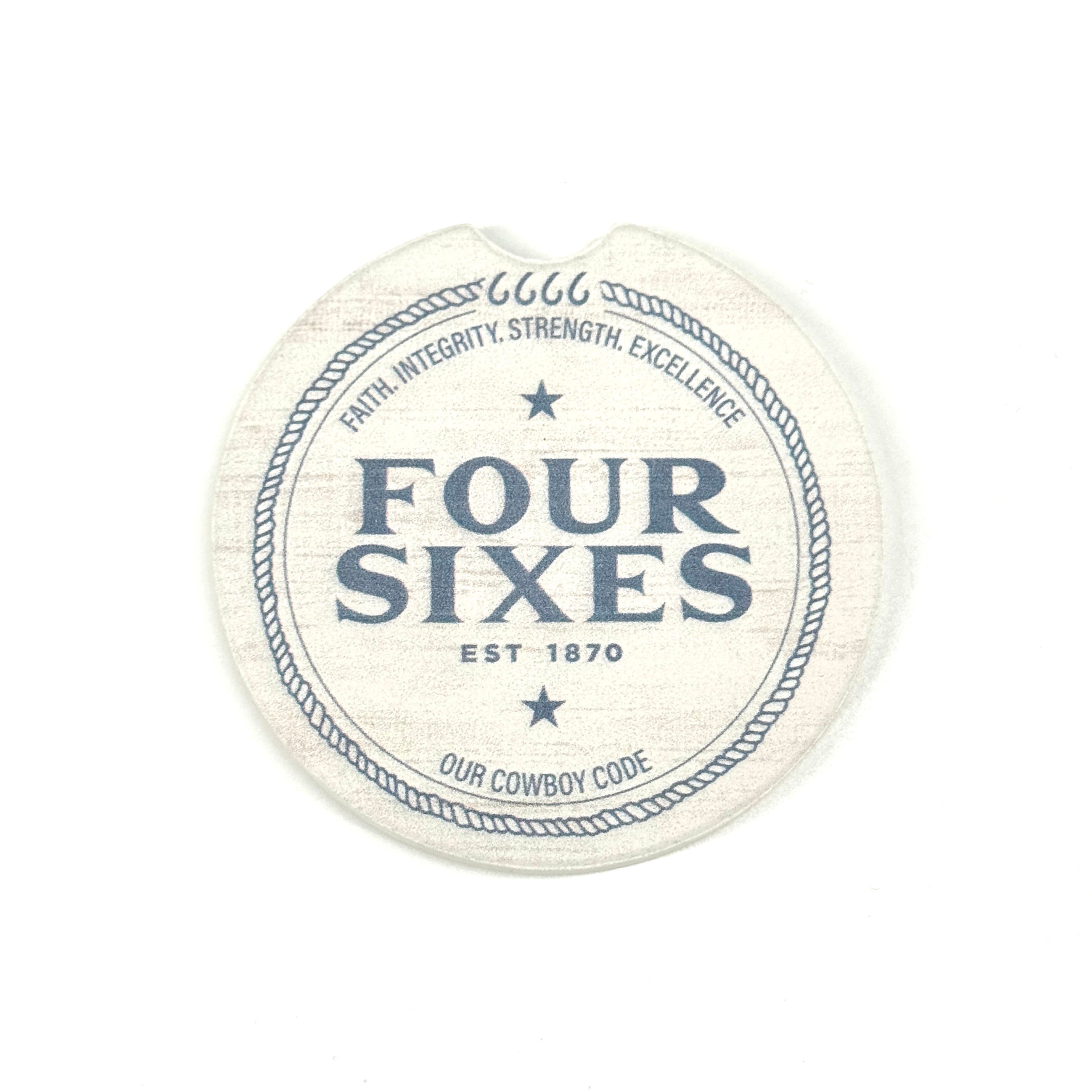 Cowboy Code Ceramic Car Coaster- Set of 2