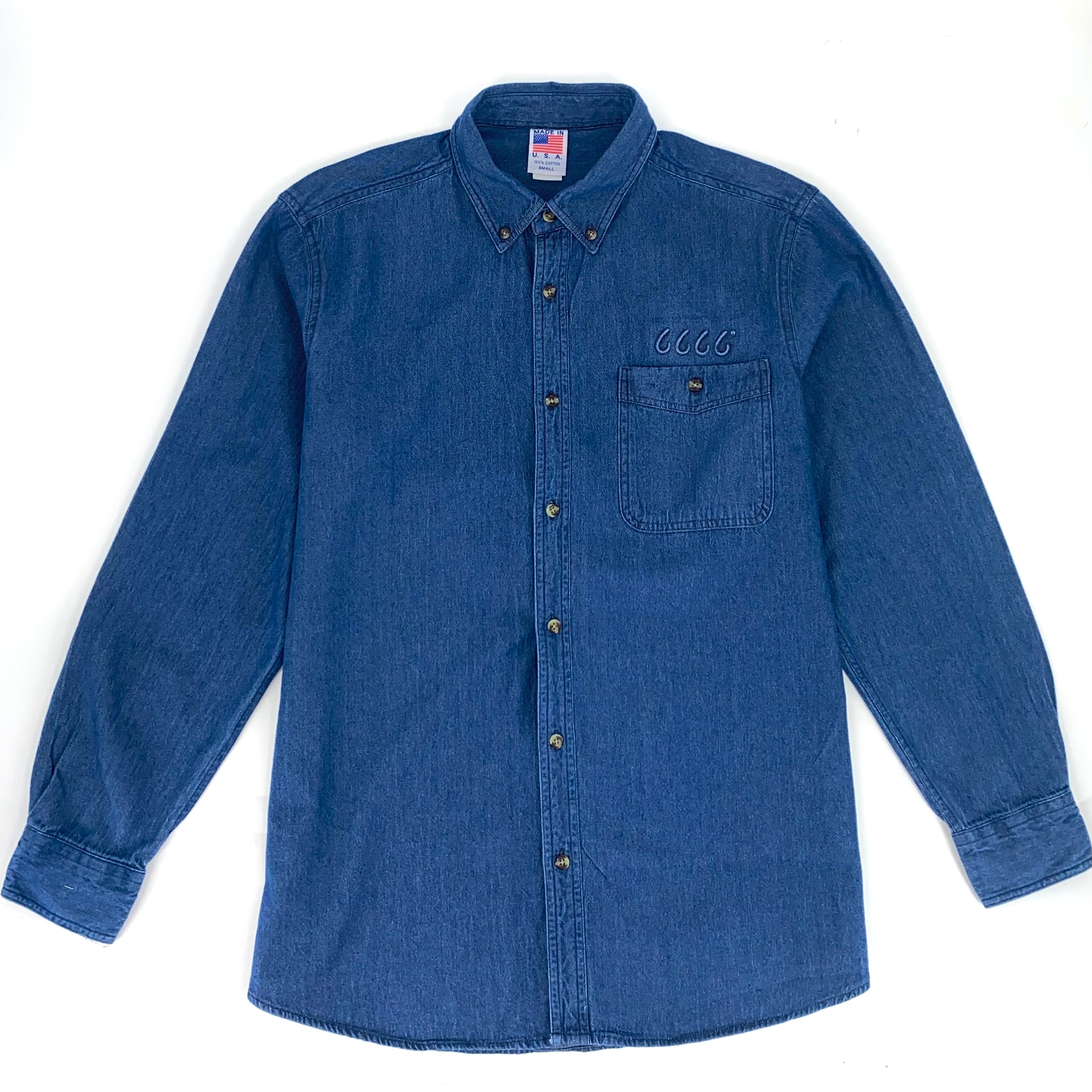 Four Sixes Button Down Denim Shirt