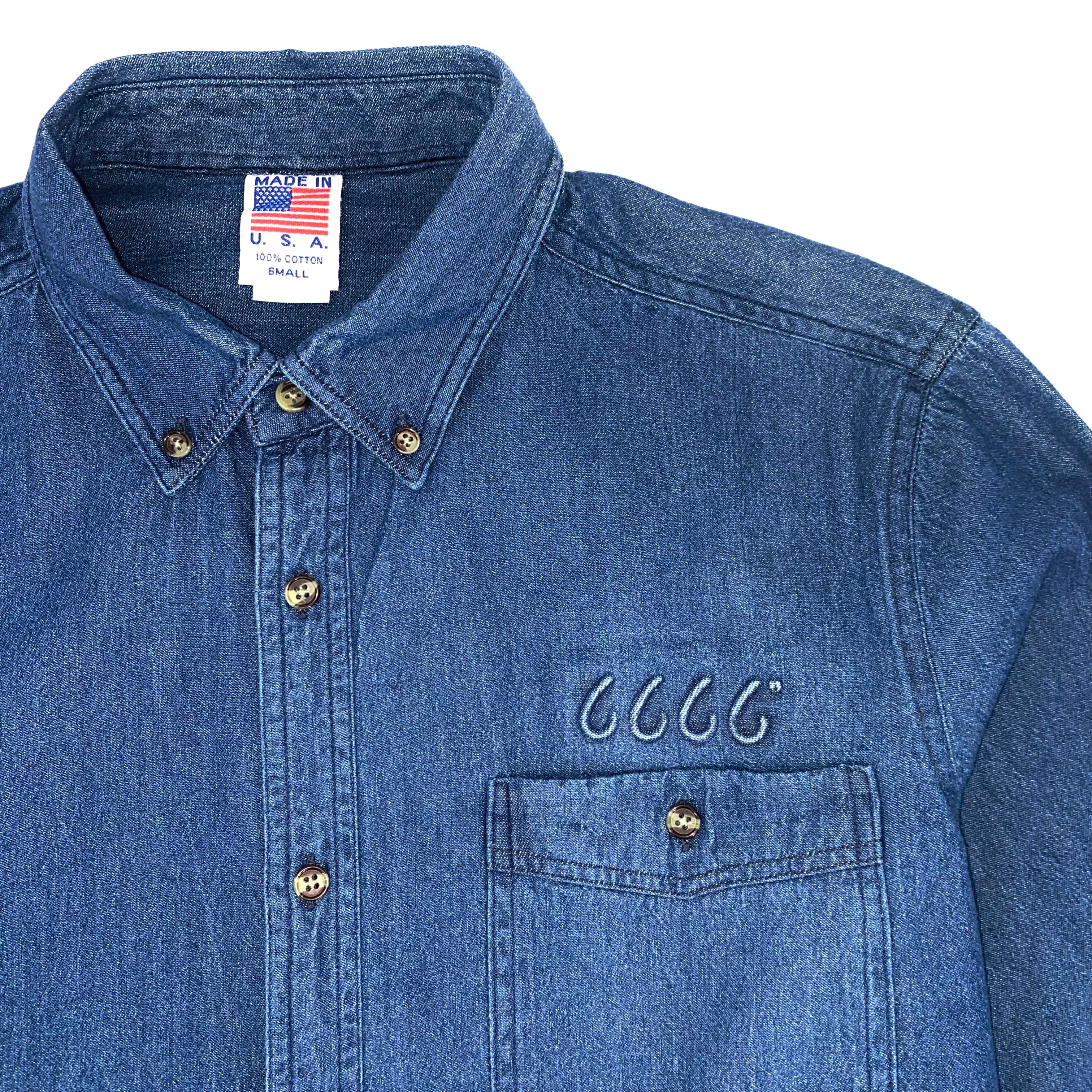 Four Sixes Button Down Denim Shirt