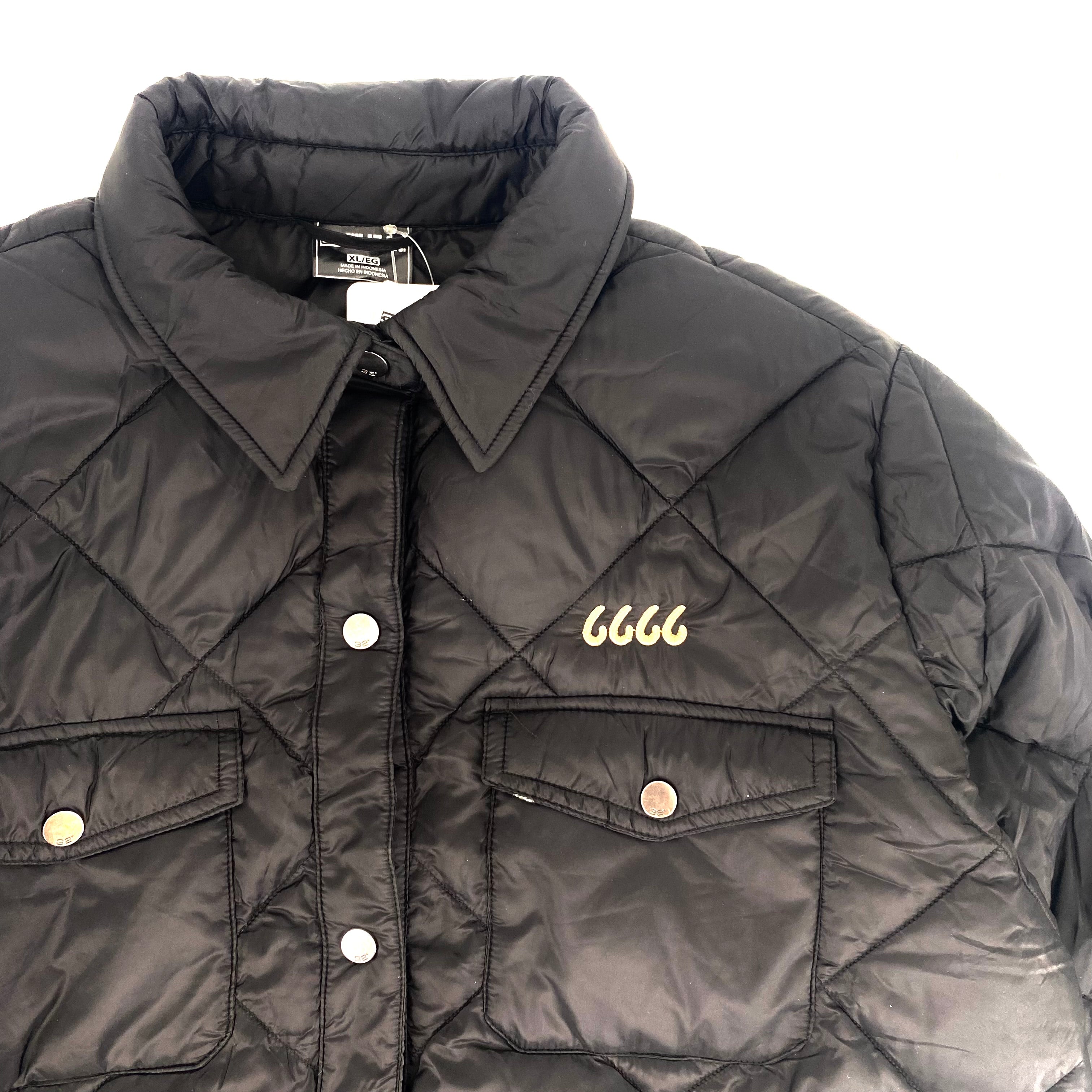 Four Sixes Ladies Lightweight Quilted Shirt Jacket-Black