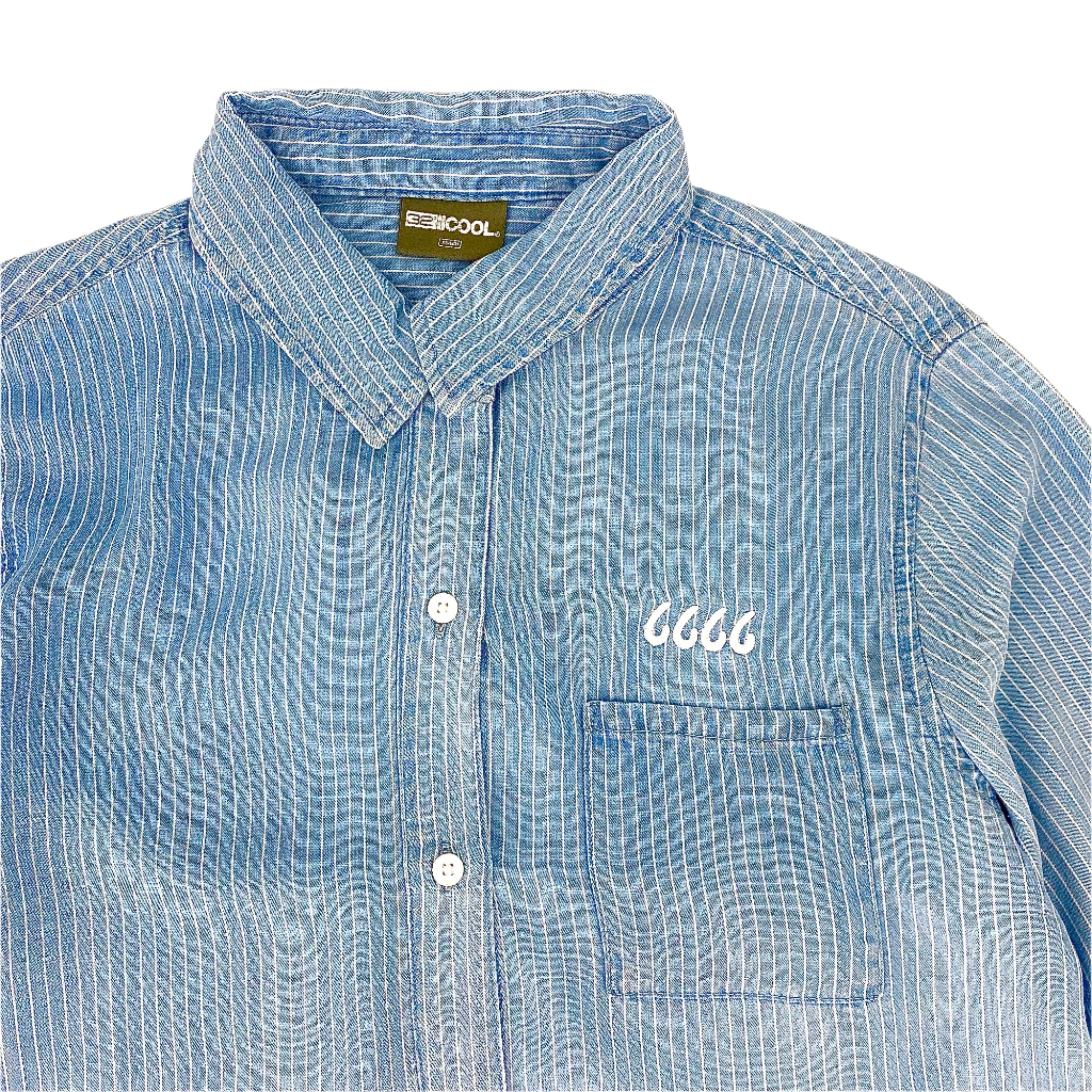 Four Sixes Women's Chambray Long Sleeve-Light Denim Stripe
