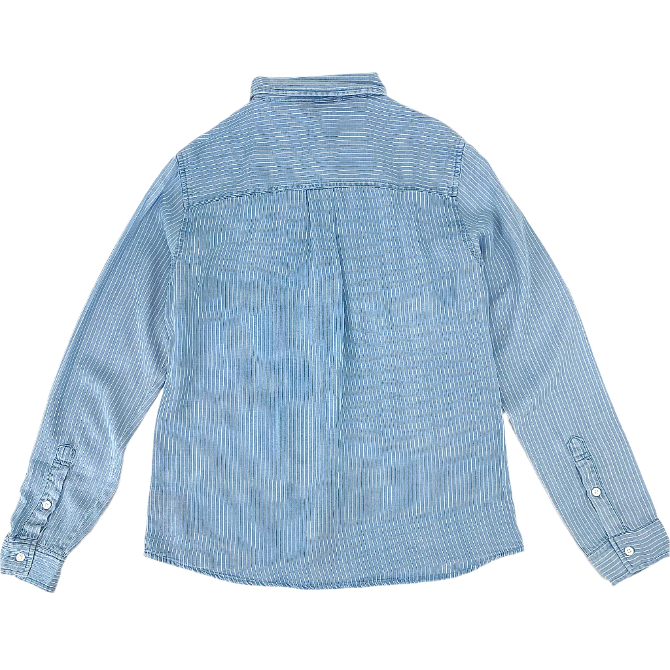 Four Sixes Women's Chambray Long Sleeve-Light Denim Stripe