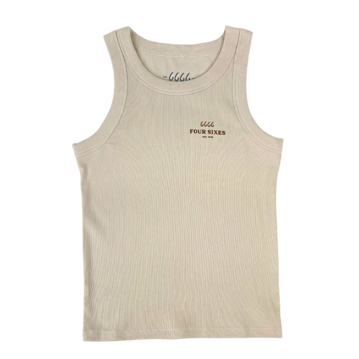 Four Sixes Women's Ribbed Tank Top-Bone