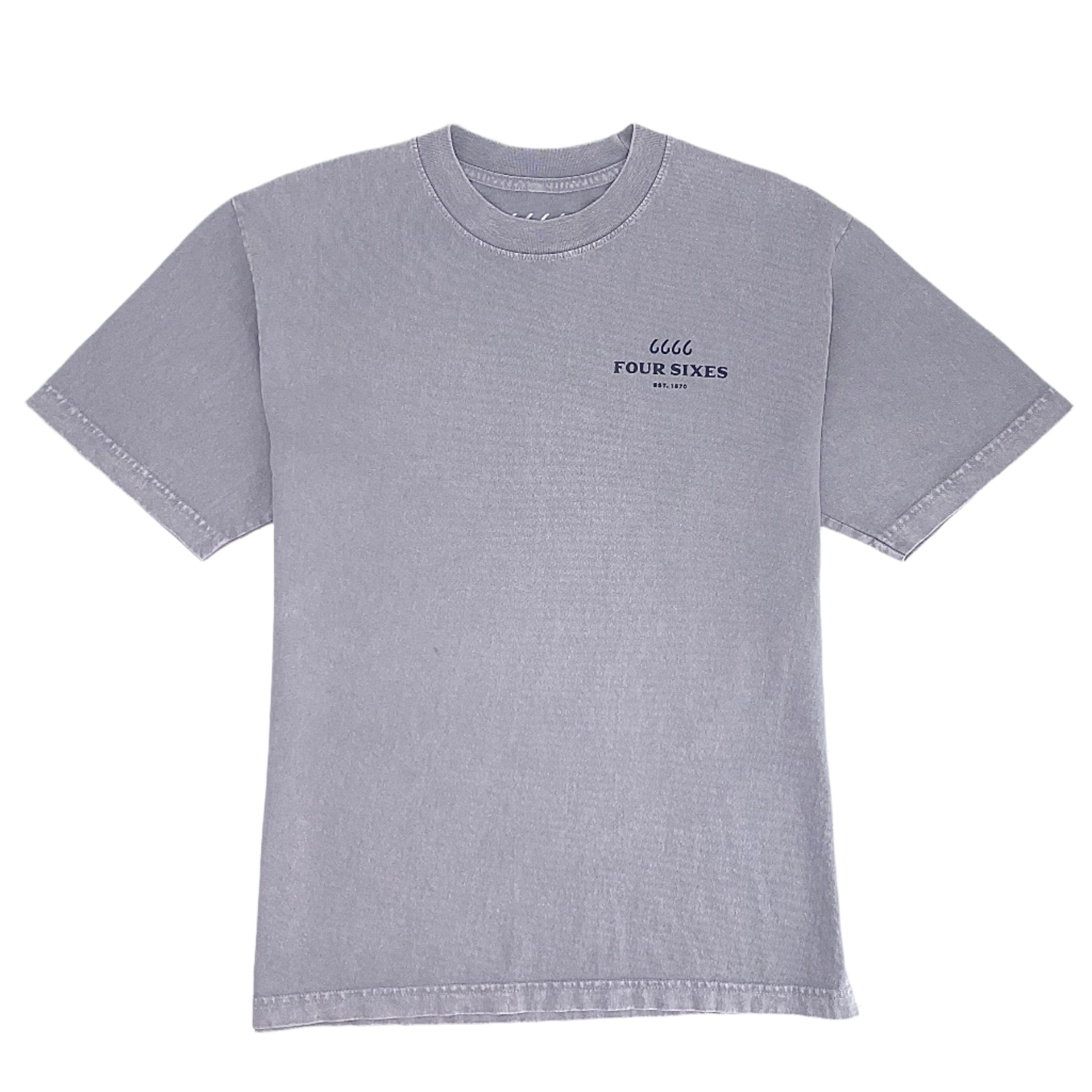 Four Sixes Boots T-Shirt-Ice Grey