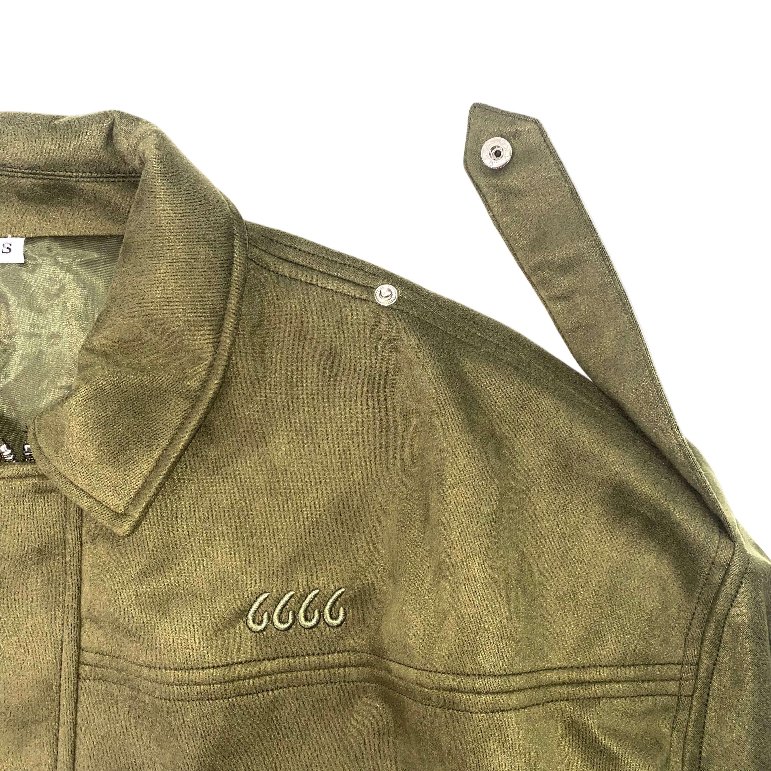 Ladies Faux Suede Bomber Jacket - Army Green