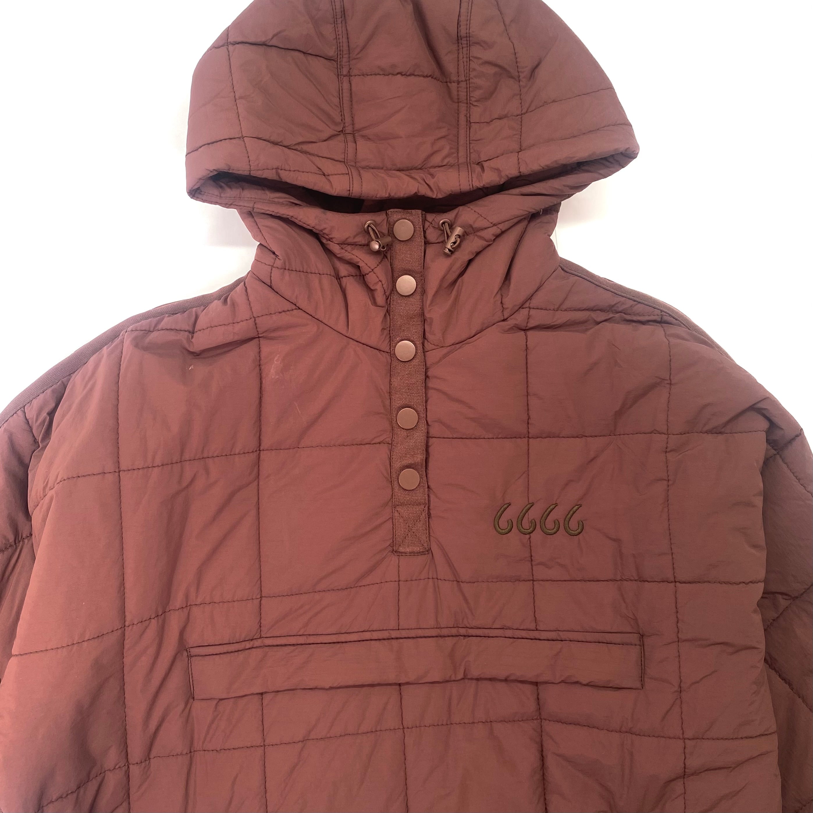 Quilted Puffer Hooded Pullover Jacket - Mocha