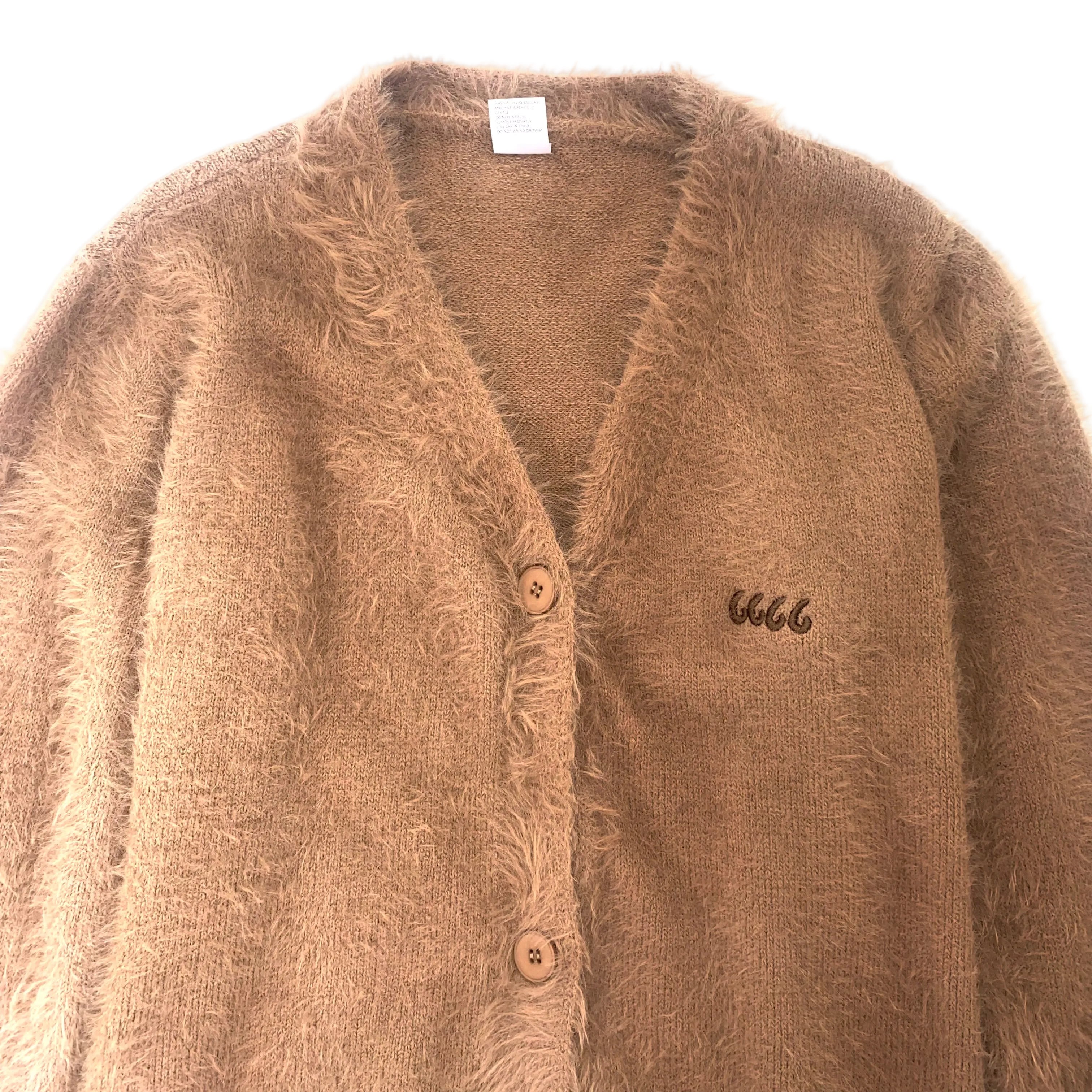 Faux Mink Knit Cardigan - Khaki