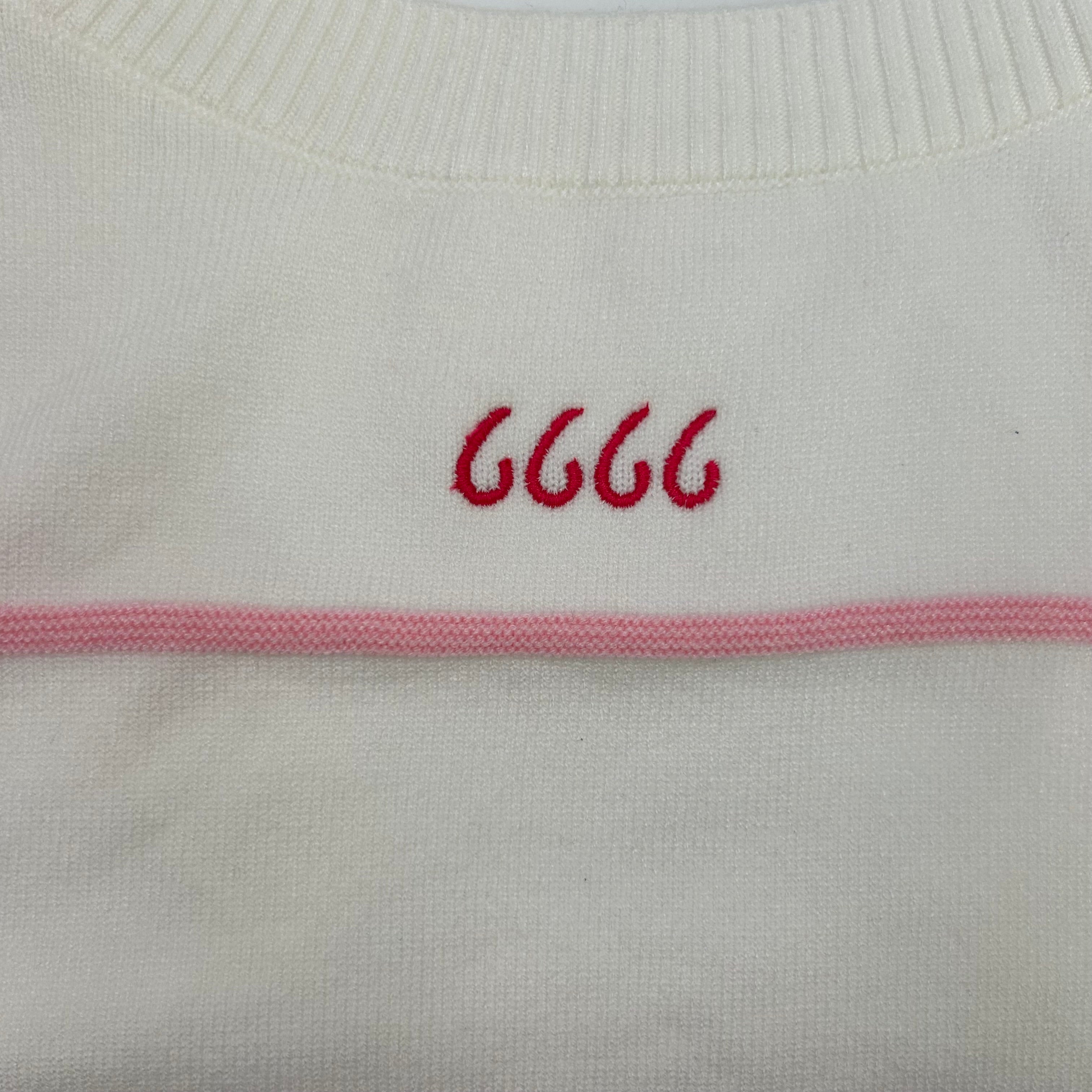 White Sweater Tank with Multicolor Stripes