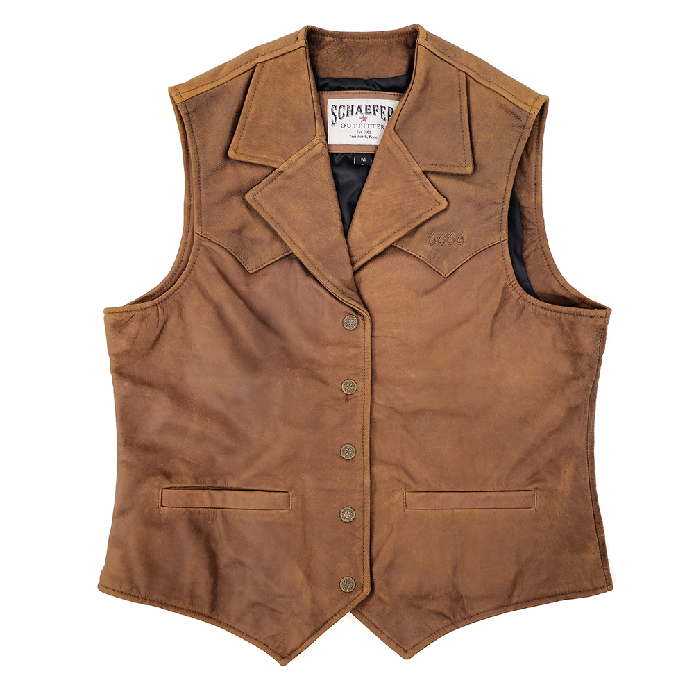 Ashley B Sahara Leather Sleeveless shops Vest.