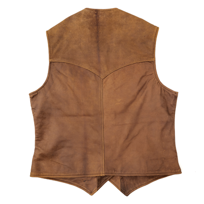 Schaefer Ladies Bowie Leather Vest Back- Whiskey