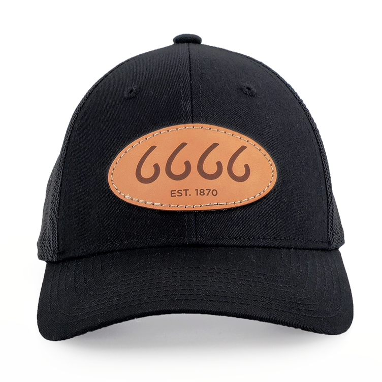 Leather Patch Trucker Black