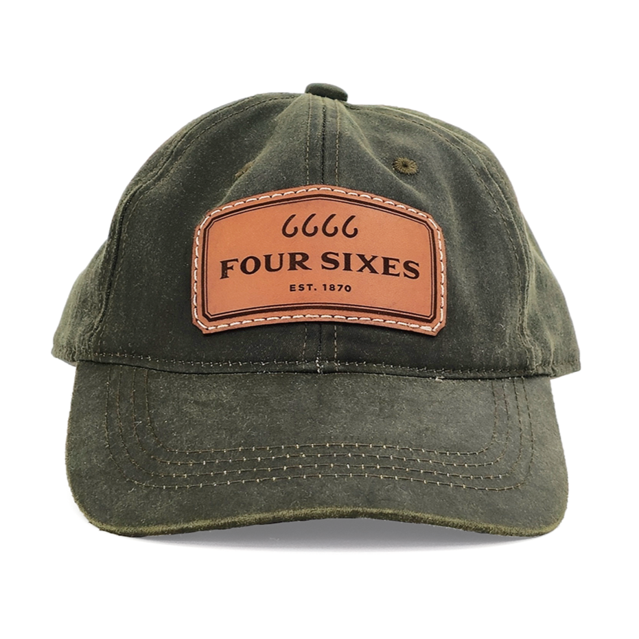 Leather Patch Unstructured Olive Cap