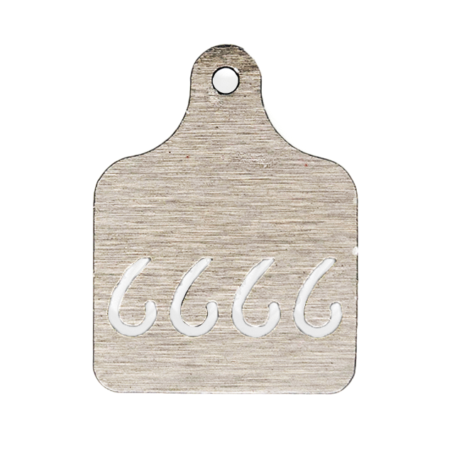 Four Sixes JDH Silver Metal Ear Tag Charm