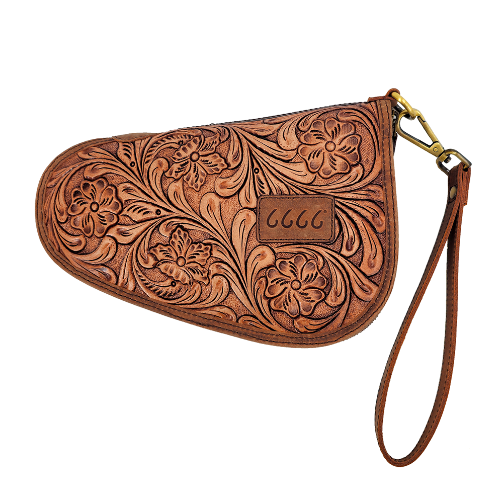 HAND CRAFTED TOOLED LEATHER GUN RUG hotsell CASE