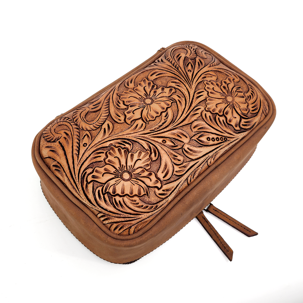 Tooled Leather Travel Case