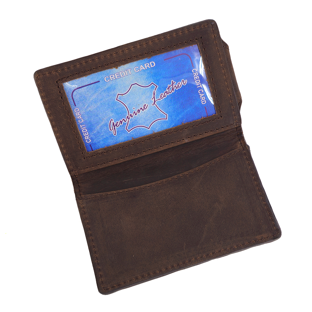 Leather Card Holder Wallet w/ Money Clip