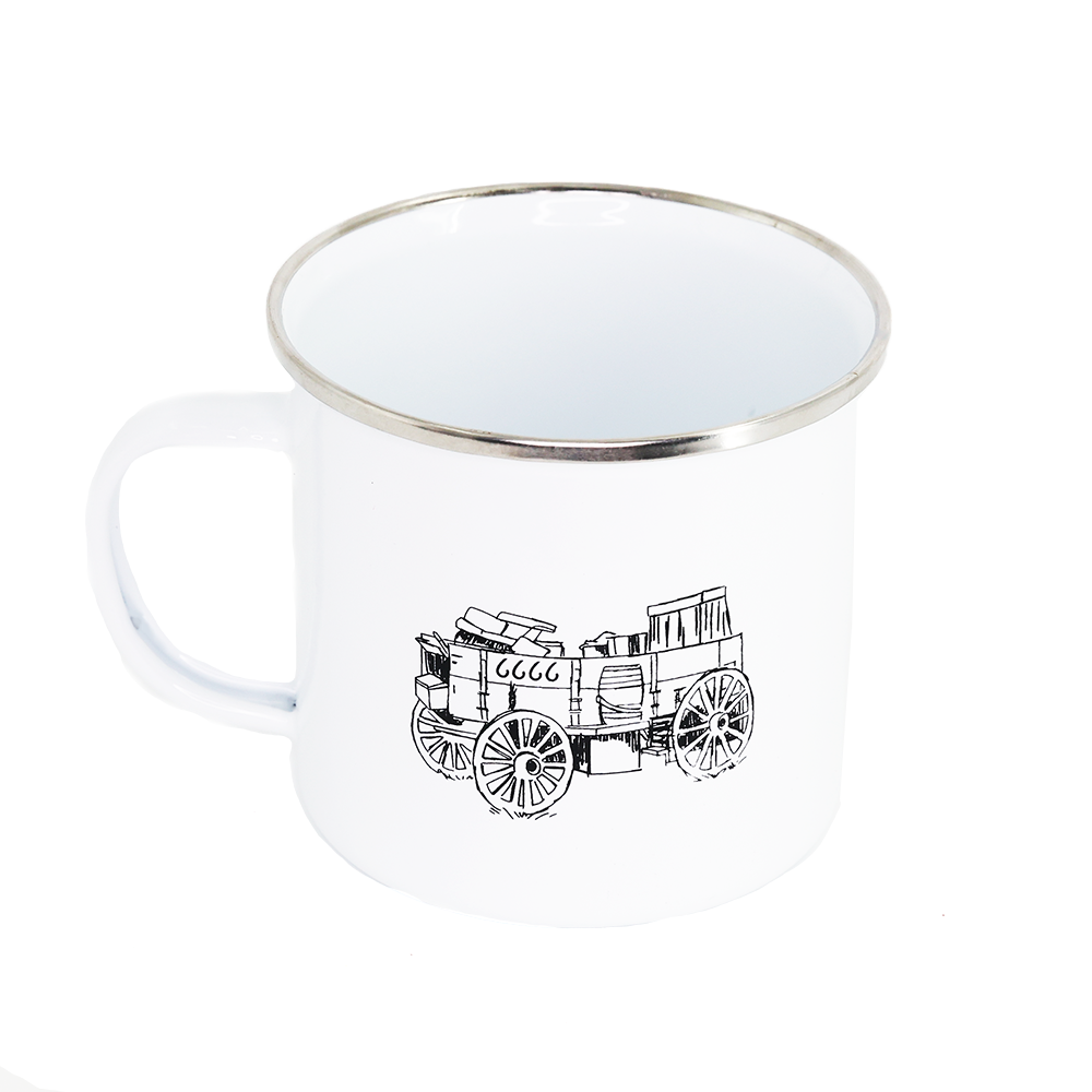 Four Sixes Enamel Mug- White