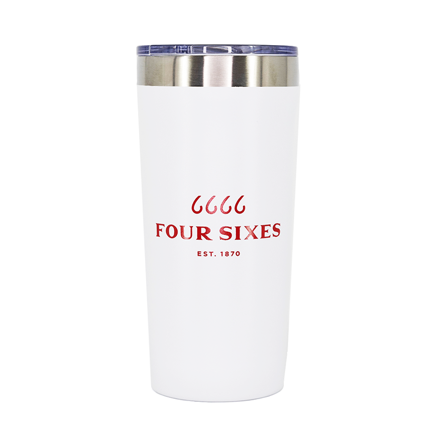 Four Sixes White 18oz Tumbler