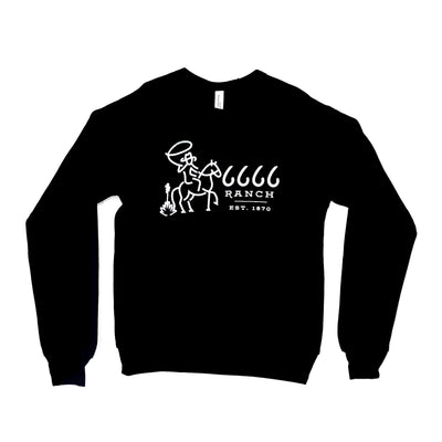 Youth Retro Cowboy Crew Sweatshirt - Black