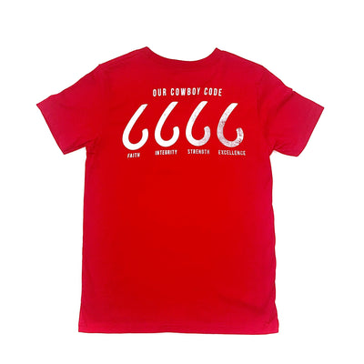 Youth Logo T-shirt Heather Red Back