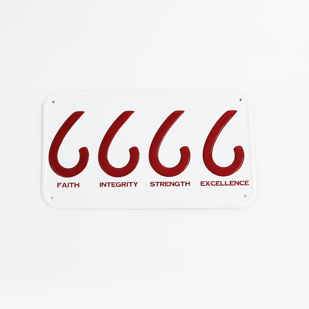 Embossed 6666 Cowboy Code Sign