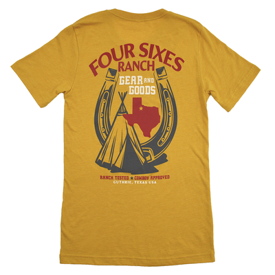 Mustard Horseshoe Gear & Goods T-shirt Back